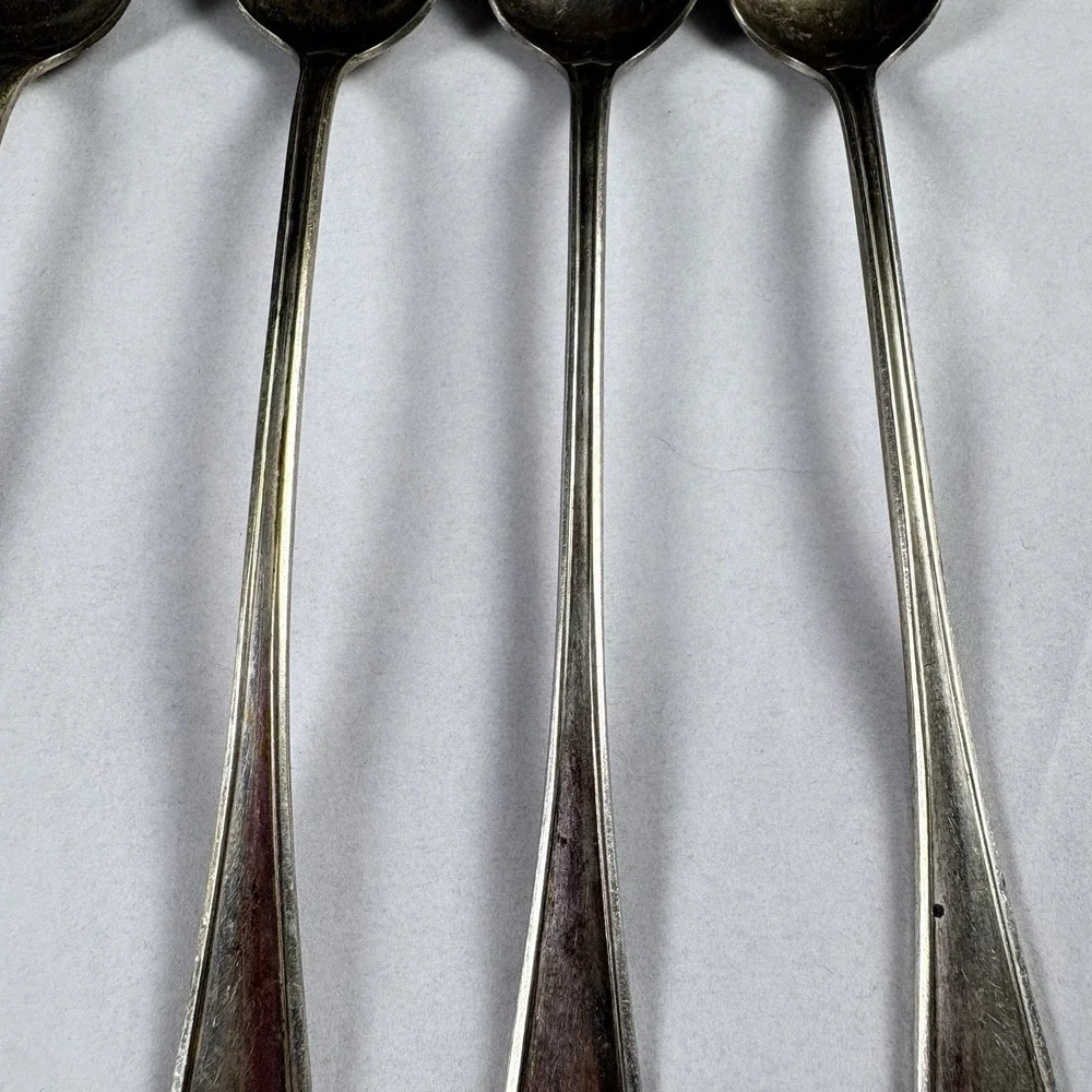 Vintage Wallingford Co No 29 Silverplate Teaspoons Set of 6 Monogram S 1900-1920